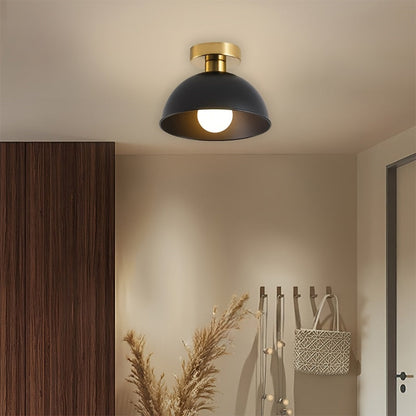 Brass-Detail Ceiling Light for Compact Rooms