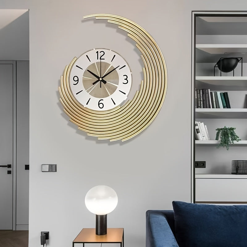 Layered Crescent Wall Clock, Silent Quartz