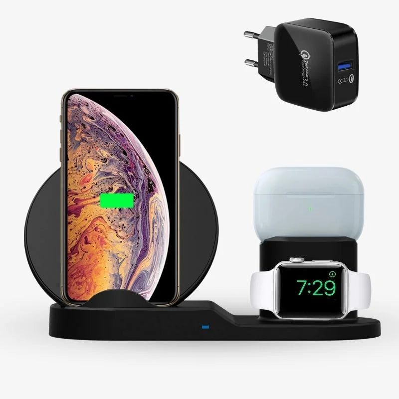 3-in-1 Wireless Charging Dock & Desk Organizer