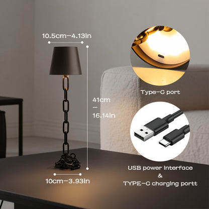 Cordless Chain-Link Lamp with Touch Dimming