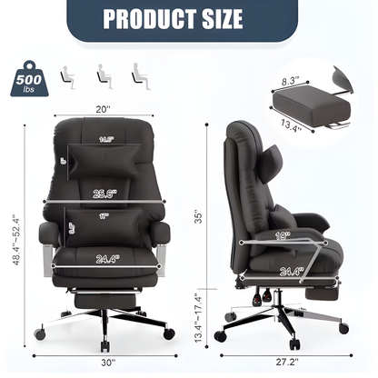 Ergonomic Padded Executive Chair with Footrest