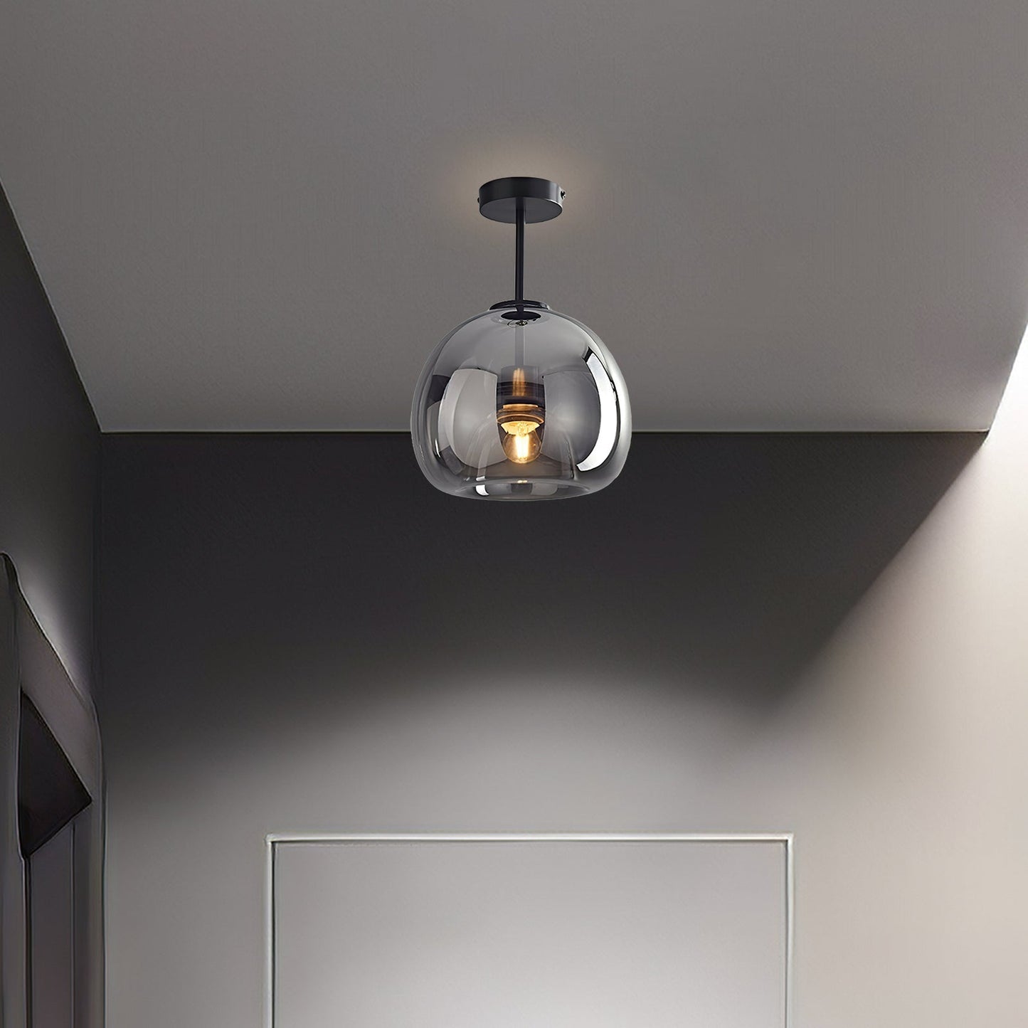 Amber Bubble Glass Pendant, Retro Glow