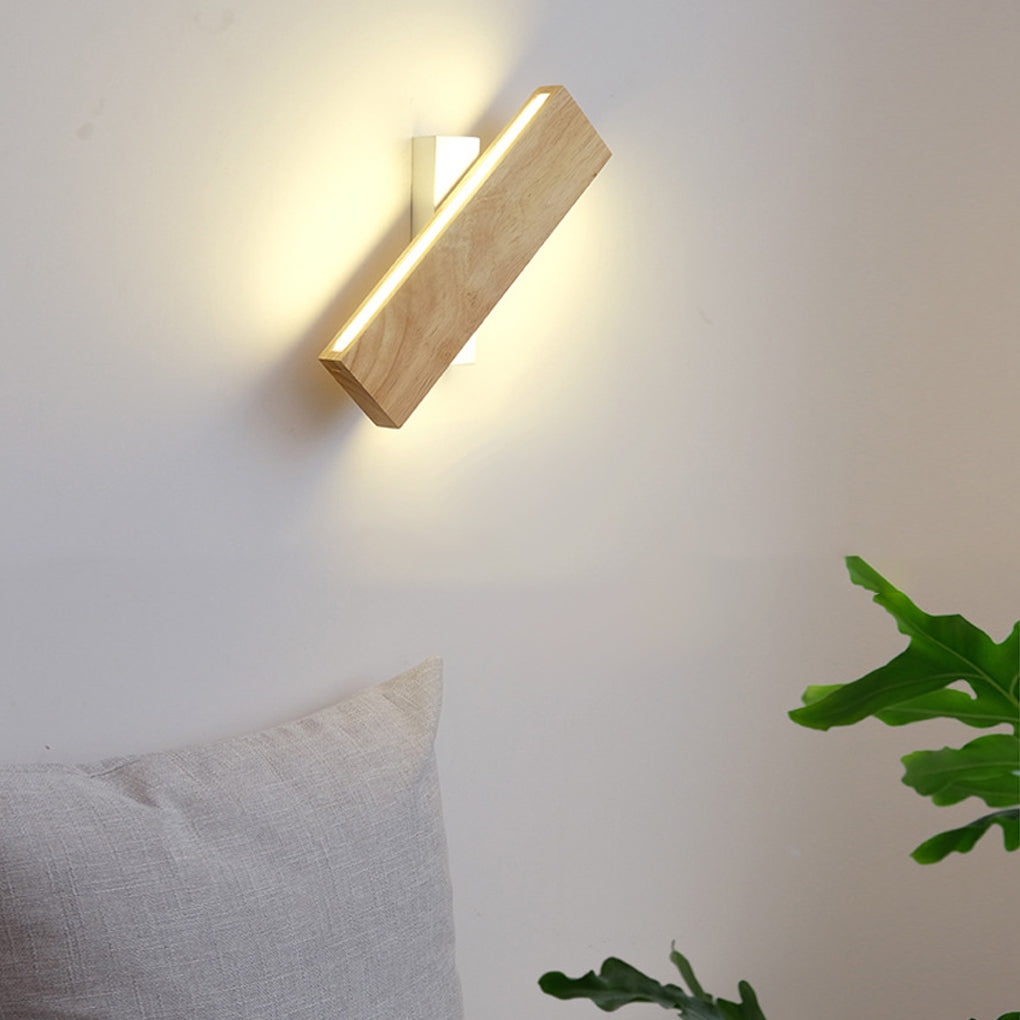 Ergové LED Wall Lamp Rotatable Wood Rectangular