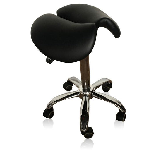 HeavyDuty Split Seat Saddle Stool - 500lbs