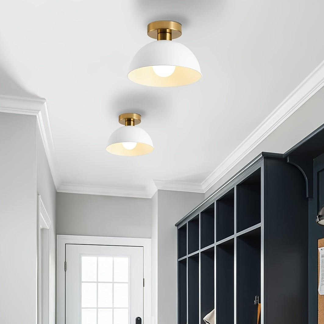 Brass-Detail Ceiling Light for Compact Rooms
