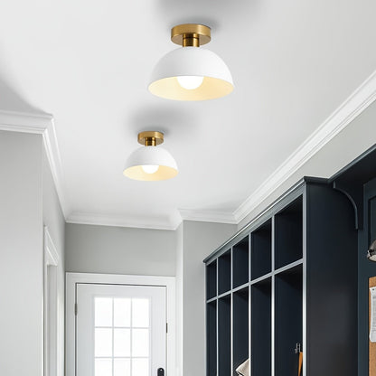 Brass-Detail Ceiling Light for Compact Rooms