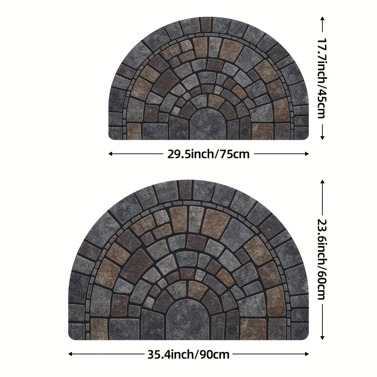Cobblestone Mosaic Half-Circle Door Mat