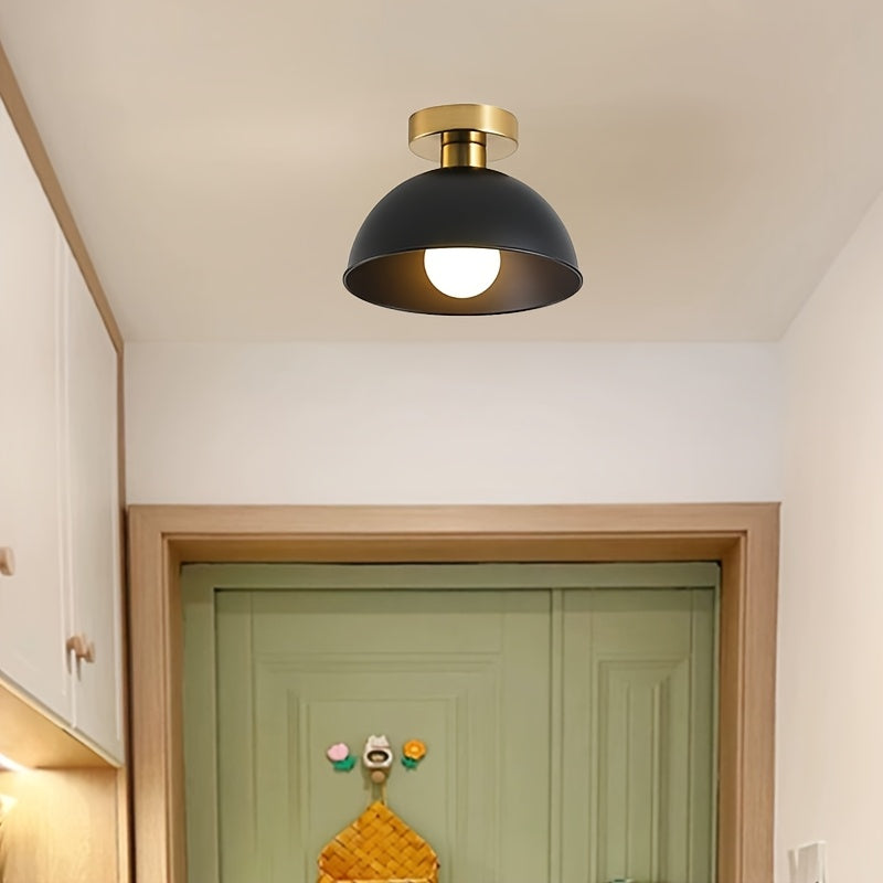 Brass-Detail Ceiling Light for Compact Rooms