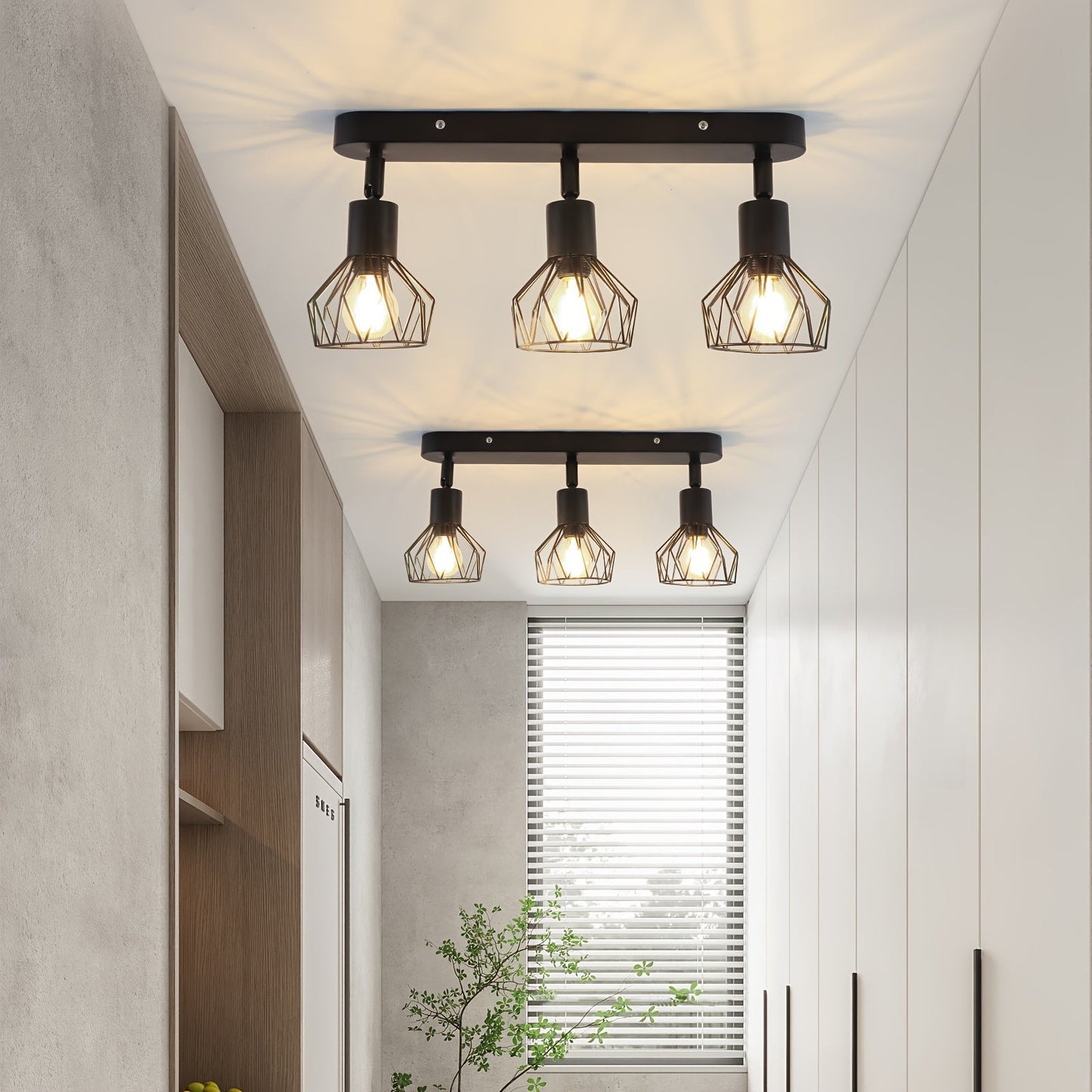 Vintage 3-Light Cage Spotlight