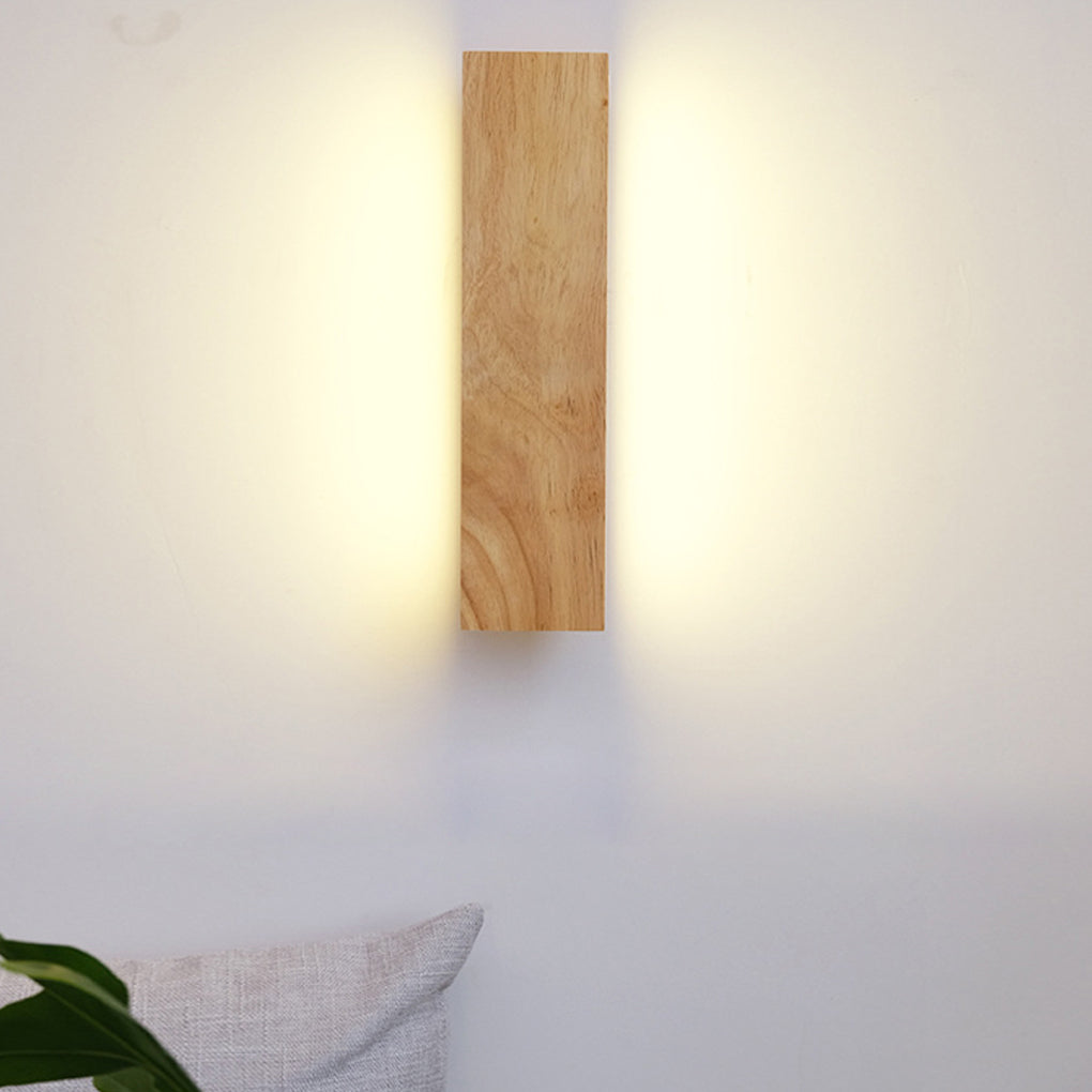 Ergové LED Wall Lamp Rotatable Wood Rectangular