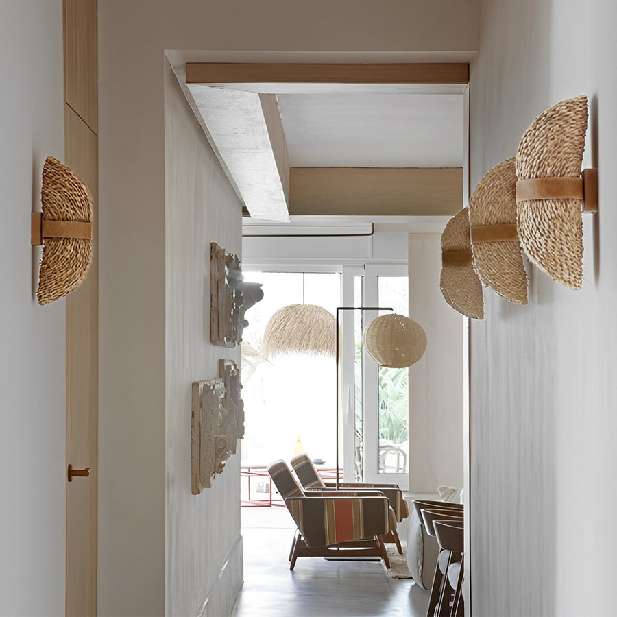 Ergové Rattan Wood Wall Lamp Japandi Up-Down LED