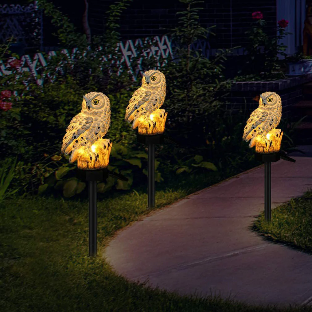 Solar Owl Garden Stake Light