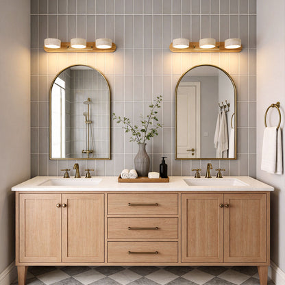 Ergové Japandi Vanity Light Bar Travertine Wall Mount