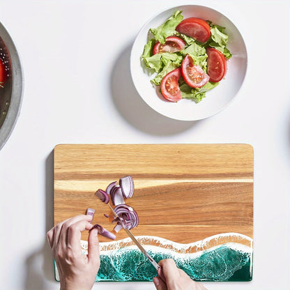 Acacia Wood Resin Wave Serving Board