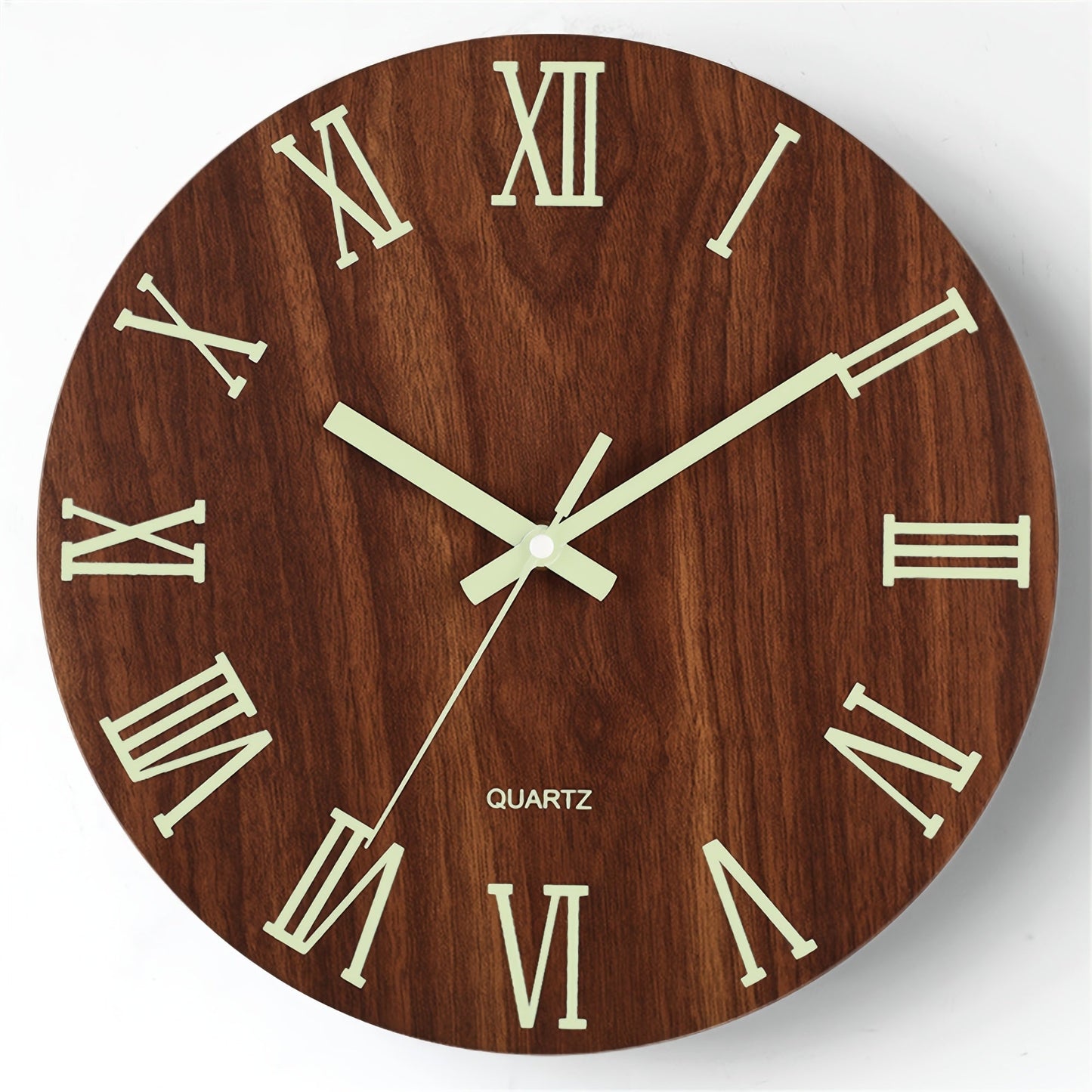 Walnut Glow-in-Dark Wall Clock