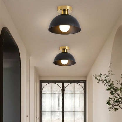 Brass-Detail Ceiling Light for Compact Rooms