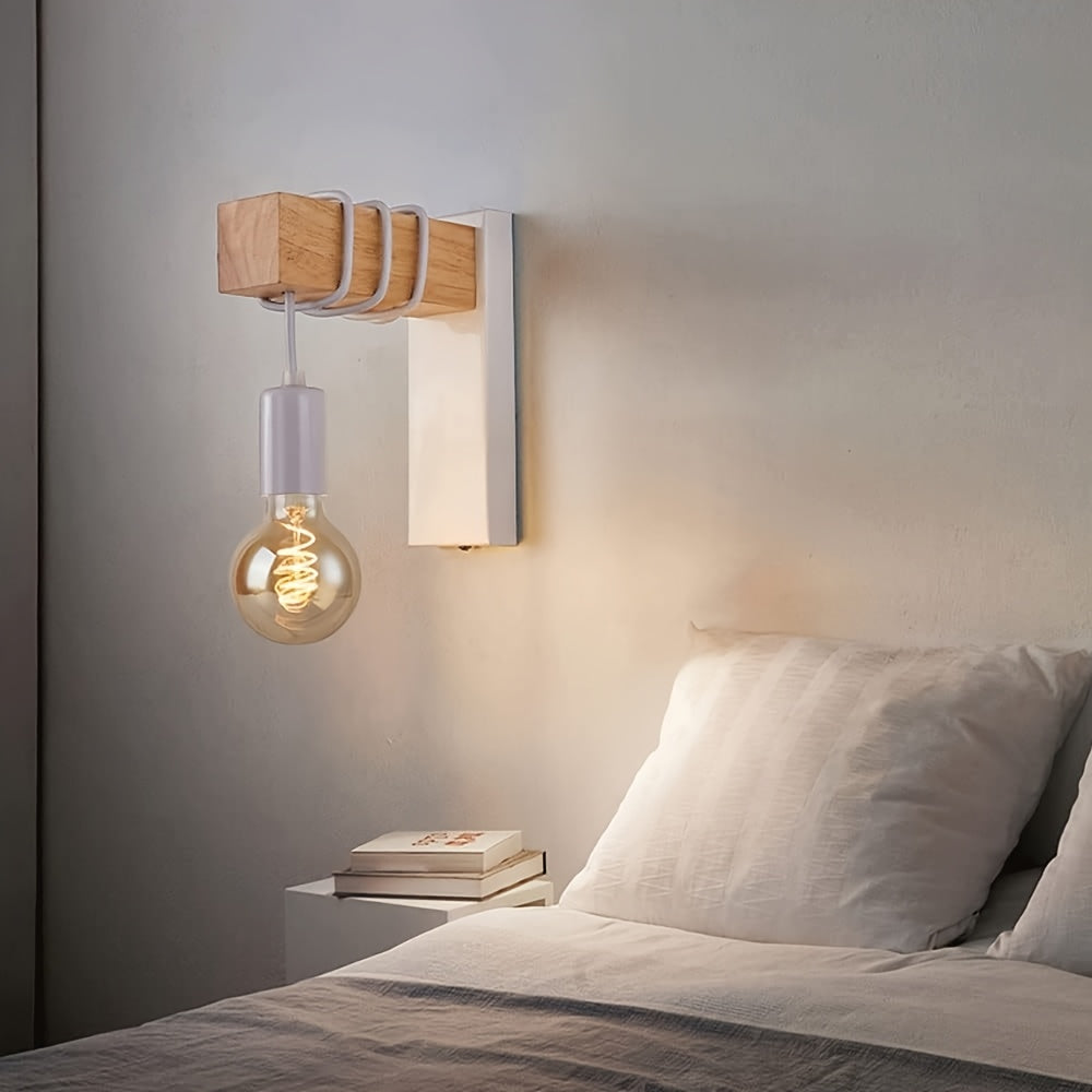 Industrial Wood & Metal Wall Sconce, E27