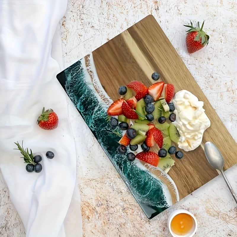 Acacia Wood Resin Wave Serving Board