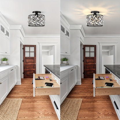 Modern Crystal Flush Ceiling Light