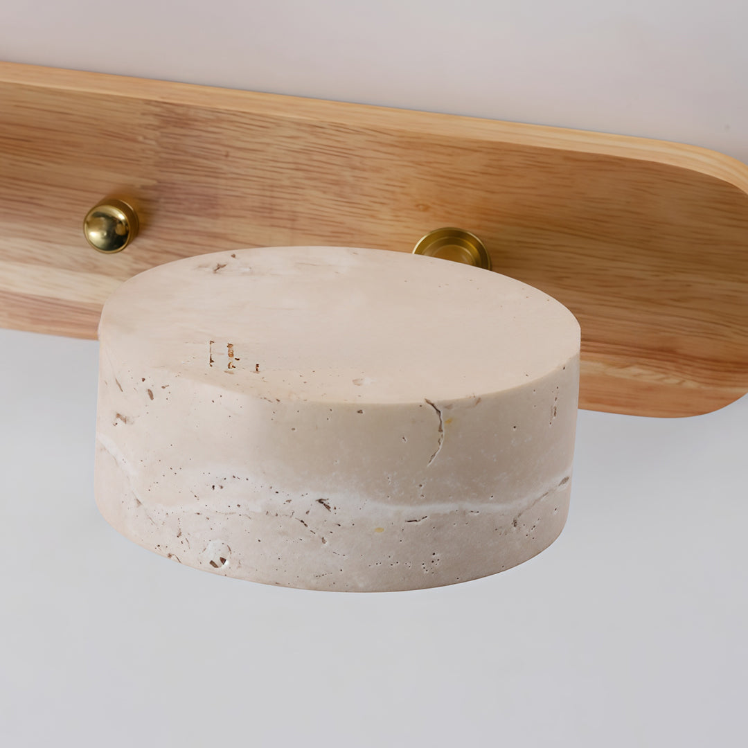 Ergové Japandi Vanity Light Bar Travertine Wall Mount