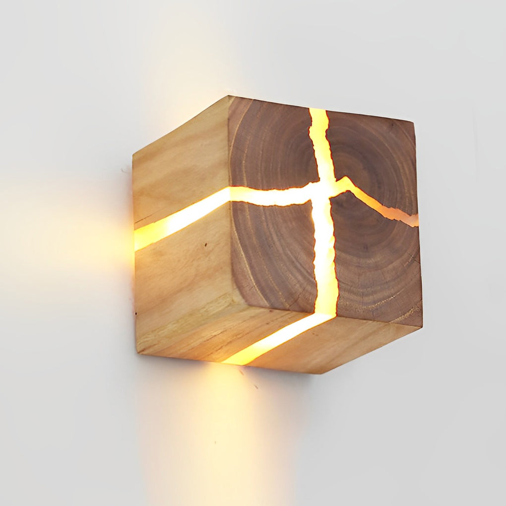 Ergové Wall Sconce Cracked Wood Grain Rustic Modern 3 Inch