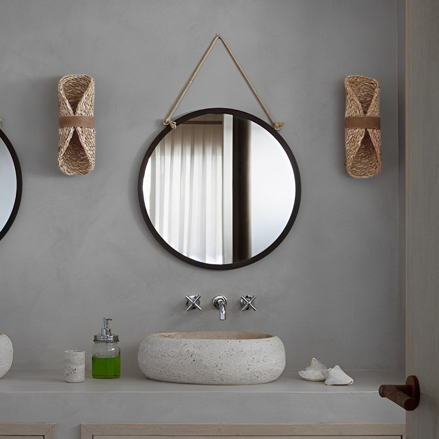 Ergové Rattan Wood Wall Lamp Japandi Up-Down LED