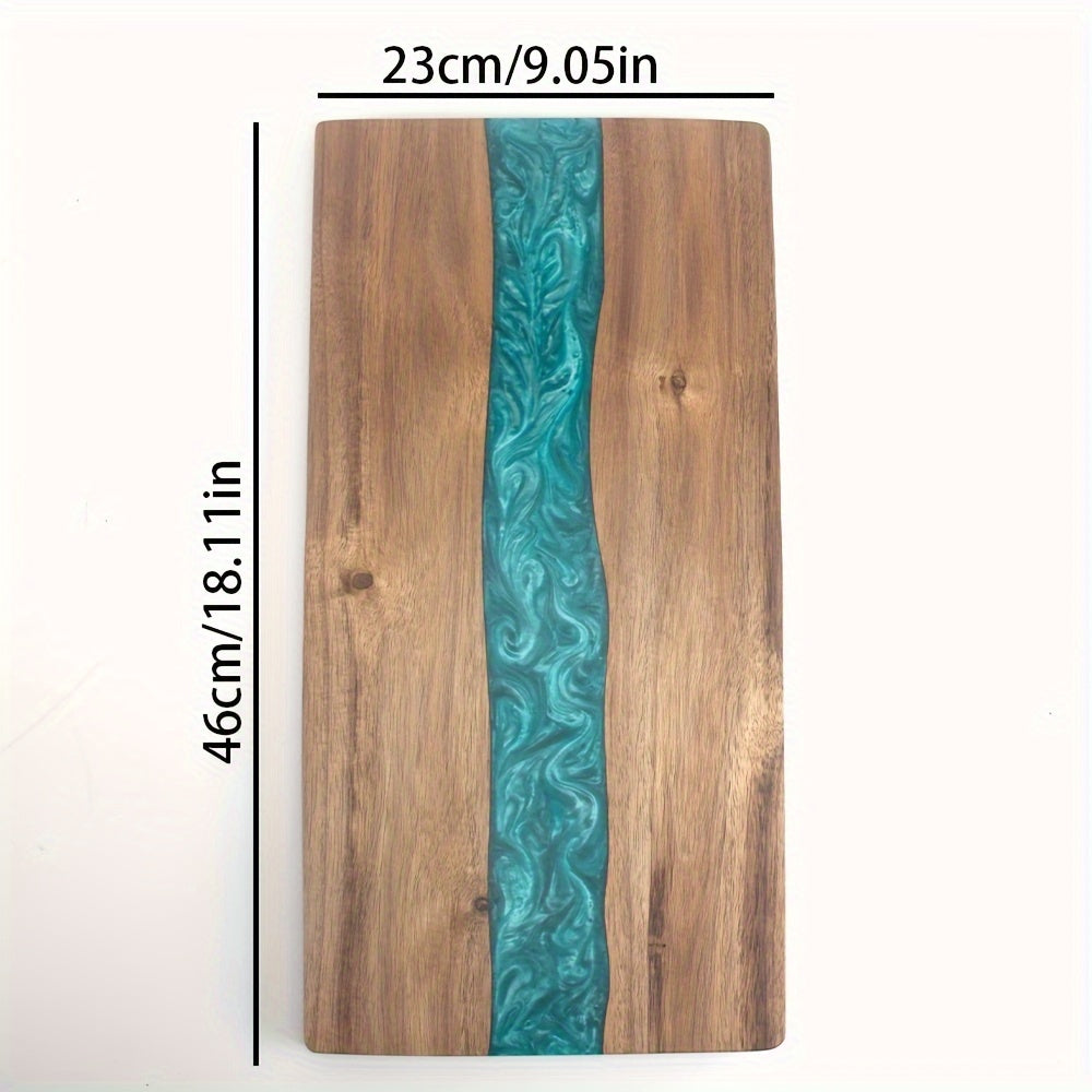 Acacia Wood Board with Blue Resin River