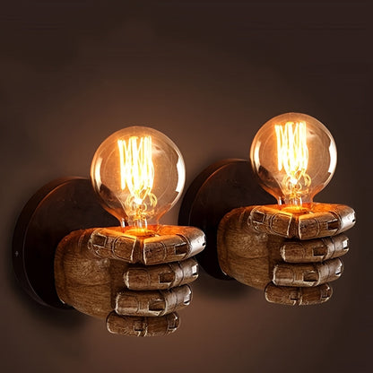 Industrial Resin Hand Wall Sconce