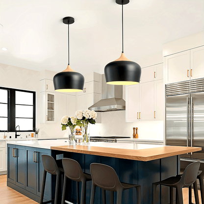 Iron & Wood Grain Scandi Pendant