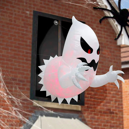4.6ft Light-Up Inflatable Window Ghost