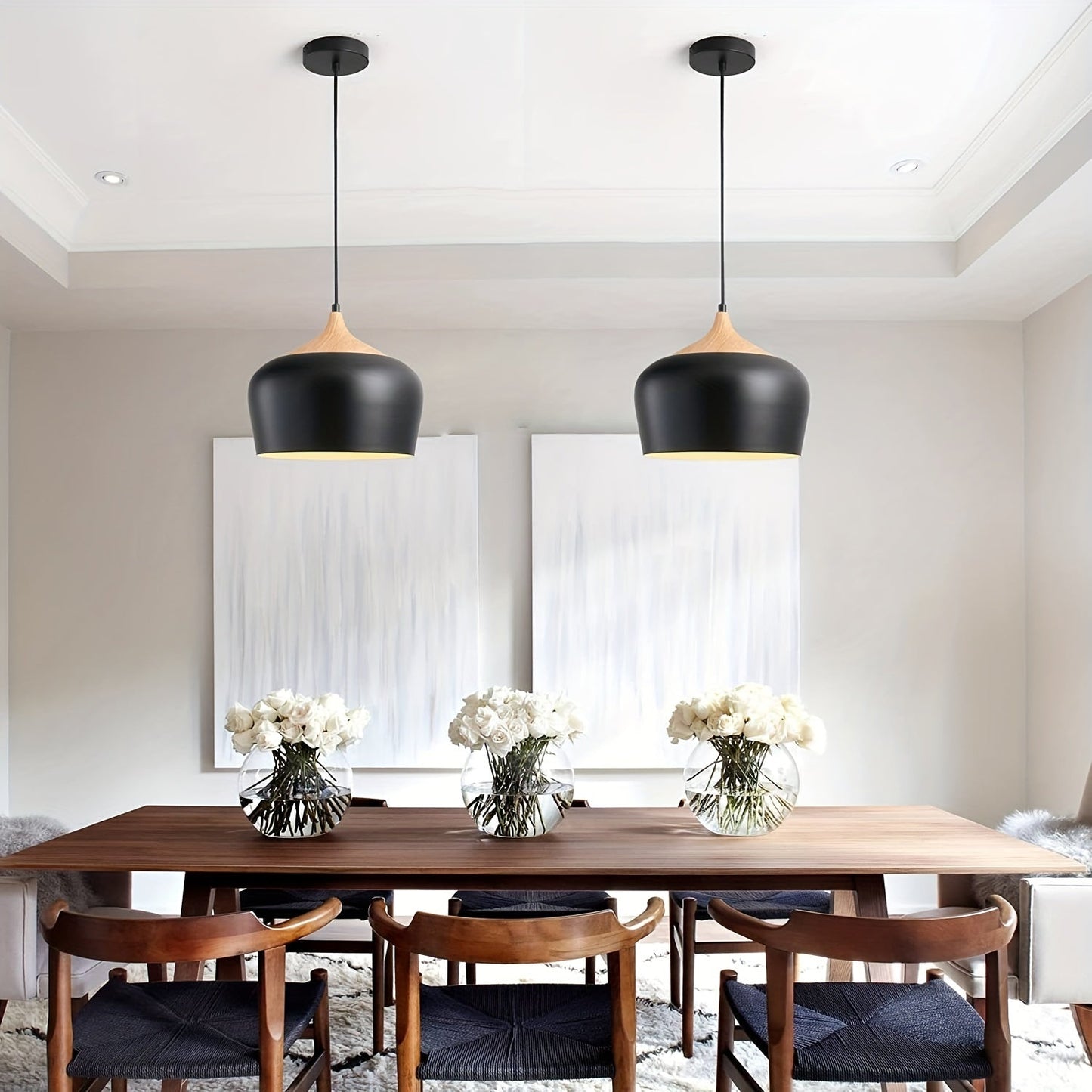 Iron & Wood Grain Scandi Pendant