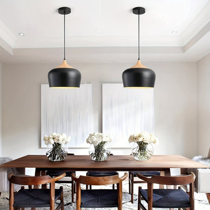 Iron & Wood Grain Scandi Pendant