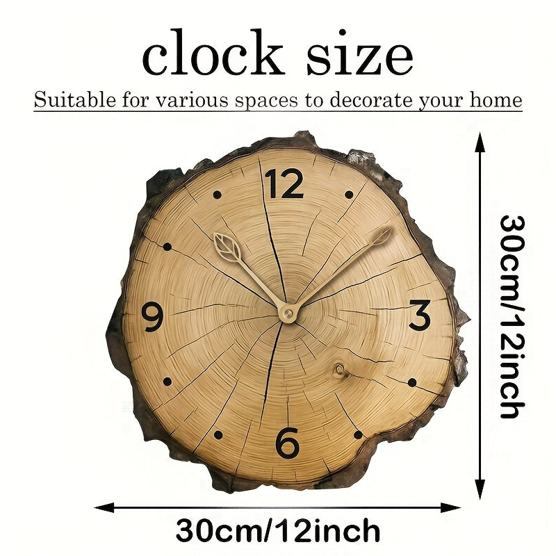 Rustic Wood Slice Wall Clock