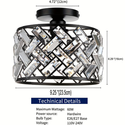 Modern Crystal Flush Ceiling Light