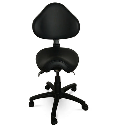 Ergonomic Saddle Stool with Adjustable Height and Backrest