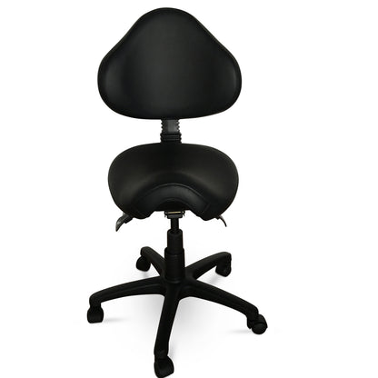 Saddle Shape Stool with Back Support and 500lbs Weight Capacity