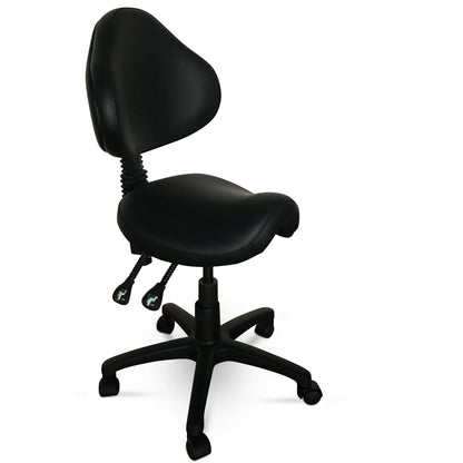 Saddle Shape Stool with Back Support and 500lbs Weight Capacity