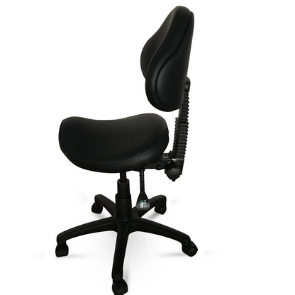 Saddle Shape Stool with Back Support and 500lbs Weight Capacity