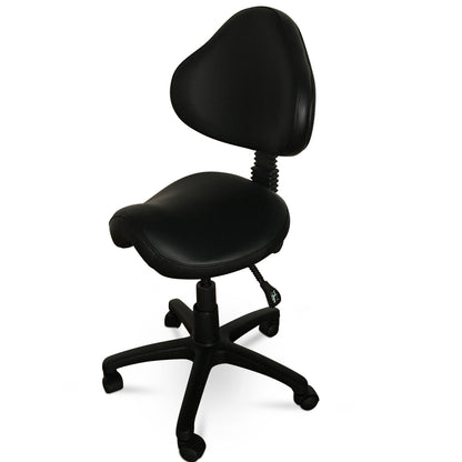 Saddle Shape Stool with Back Support and 500lbs Weight Capacity