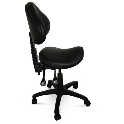 Saddle Shape Stool with Back Support and 500lbs Weight Capacity