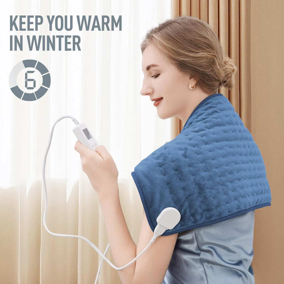 Electric Massaging Heating Pad for Back Pain