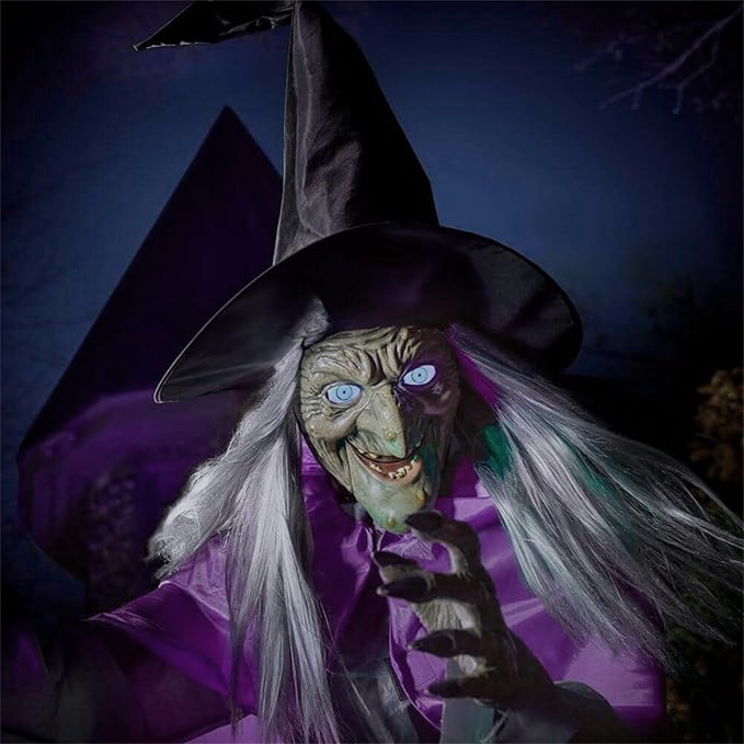 6-Ft Flying Witch Halloween Yard Decor