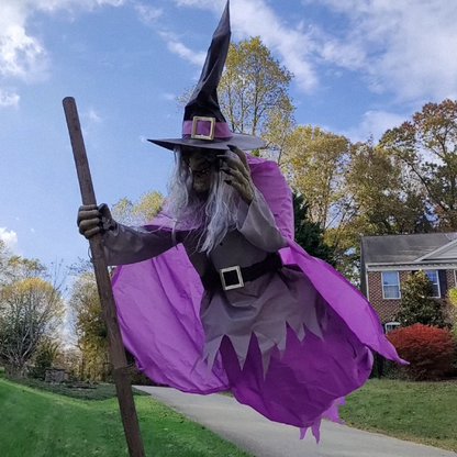 6-Ft Flying Witch Halloween Yard Decor