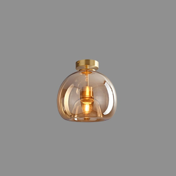 Amber Bubble Glass Pendant, Retro Glow