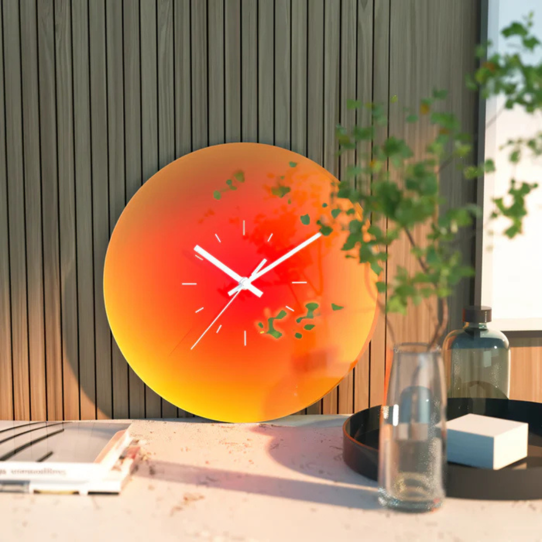 Sunset Gradient Wall Clock, Silent Quartz