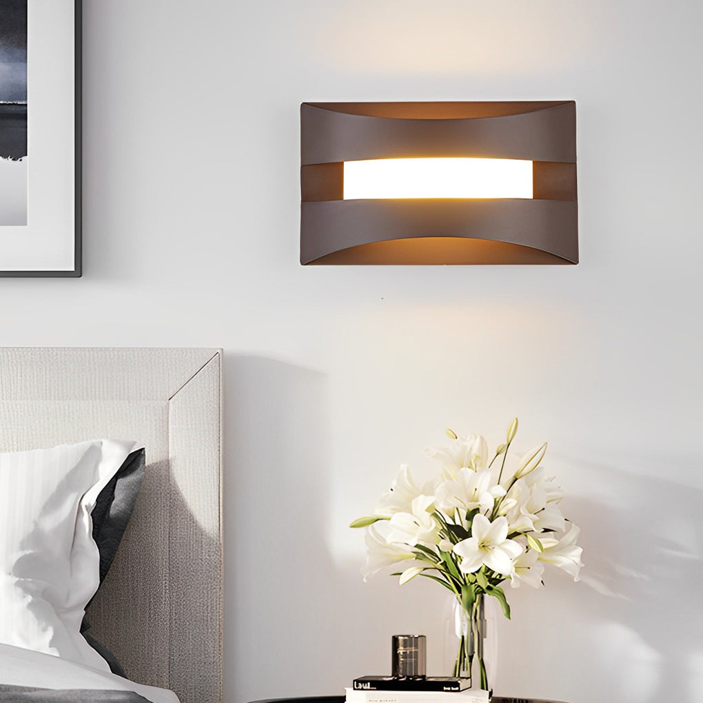 Ergové Rectangular LED Wall Sconce Iron and Acrylic White or Brown