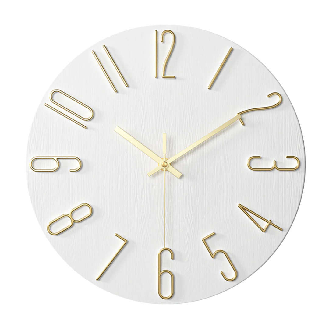 Gold-Accent Minimalist Wall Clock