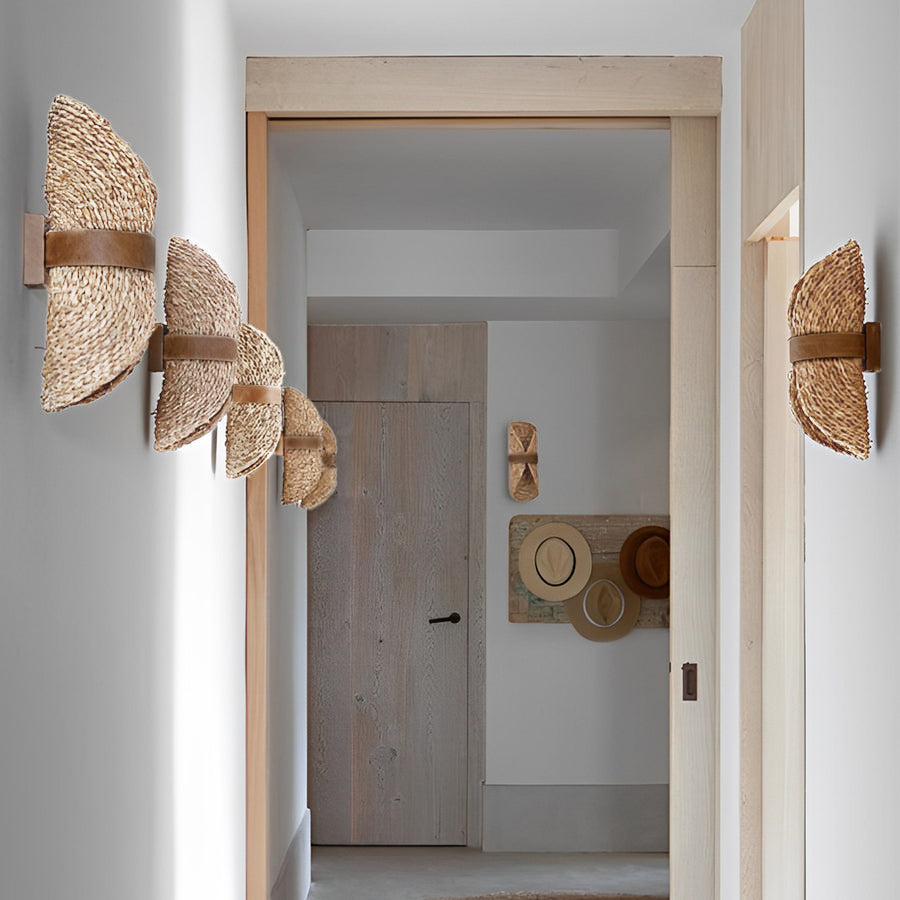 Ergové Rattan Wood Wall Lamp Japandi Up-Down LED