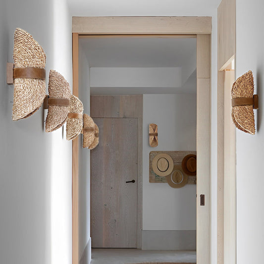 Ergové Rattan Wood Wall Lamp Japandi Up-Down LED