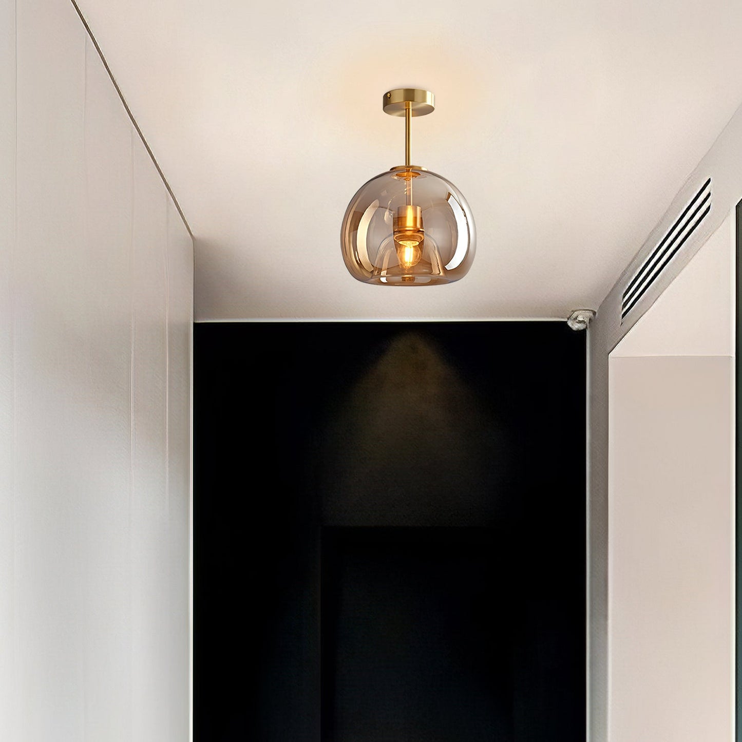 Amber Bubble Glass Pendant, Retro Glow